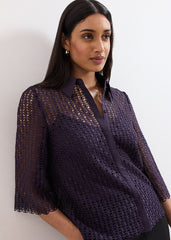 Romilly Lace Shirt - Purple