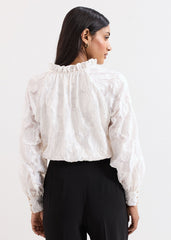 Amal Textured Blouse - Cream