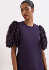 Aida Puff Sleeve Dress - Purple