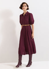 Petite Yasmine Midi Dress - Burgundy