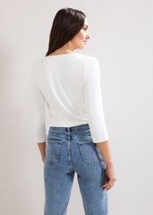 Sutton Drape Top - White