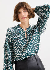 Manon Frill Blouse - Green