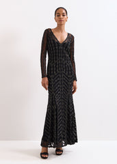 Marie Tapework Dress - Black