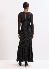 Marie Tapework Dress - Black