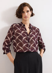 Cora Check Shirt - Burgundy