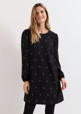 Luiza Hotfix Mini Dress - Black