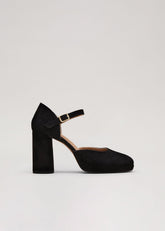 Black Suede Platform - Black