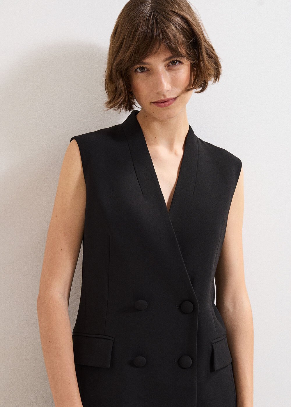 Vari Bow Waistcoat - Black