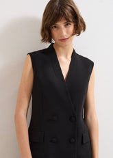 Vari Bow Waistcoat - Black