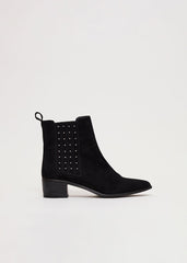 Suede Studded Boot - Black