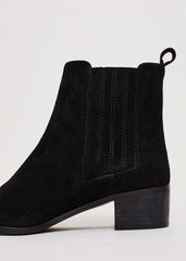 Suede Studded Boot - Black