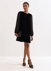 Velvet Swing Dress - Black