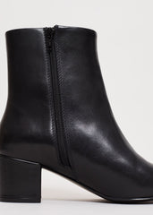 Leather Block Boot - Black