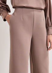 Aubrie Brown Straight Leg Trousers - Neutral