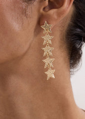 Star Drop Earrings - Gold