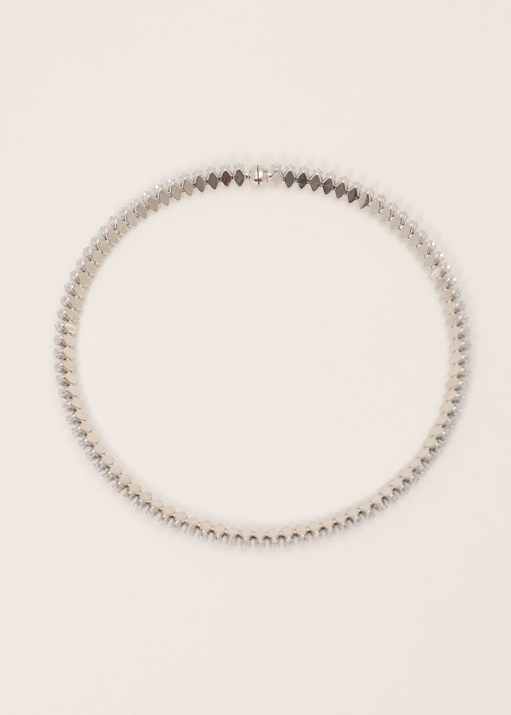 Short Stone Necklace - Silver
