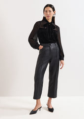 Raye Velvet Blouse - Black