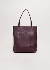 Leather Shopper Tote - Dark Red
