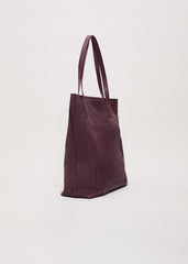 Leather Shopper Tote - Dark Red