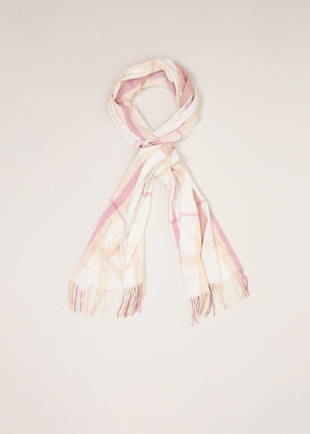 Checked Scarf - Pale Pink