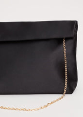 Satin Clutch Bag - Black