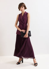 Becky Tux Midi Dress - Burgundy