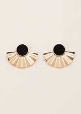 Velvet Fan Earrings - Black