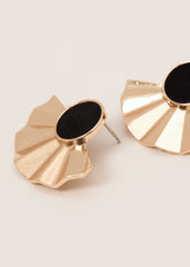 Velvet Fan Earrings - Black