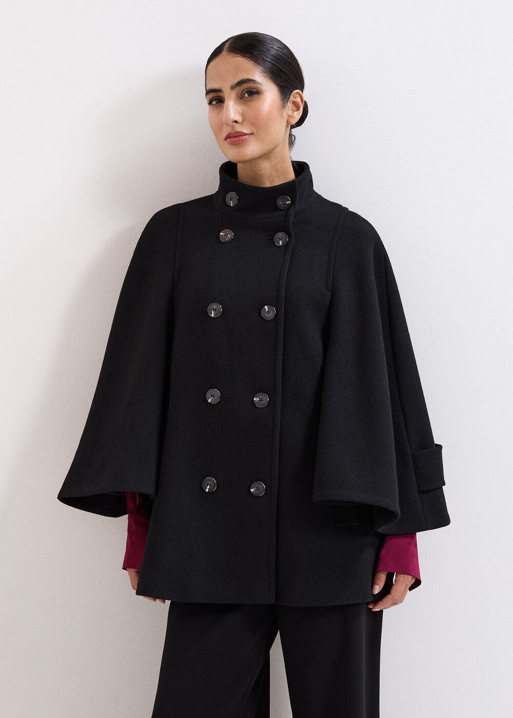 Katlin Cape Coat - Black