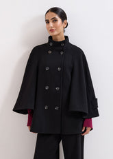 Katlin Cape Coat - Black