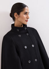 Katlin Cape Coat - Black
