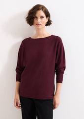 Long Line Cristine Jumper - Burgundy