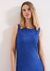 Talia Textured Midi Dress - Blue