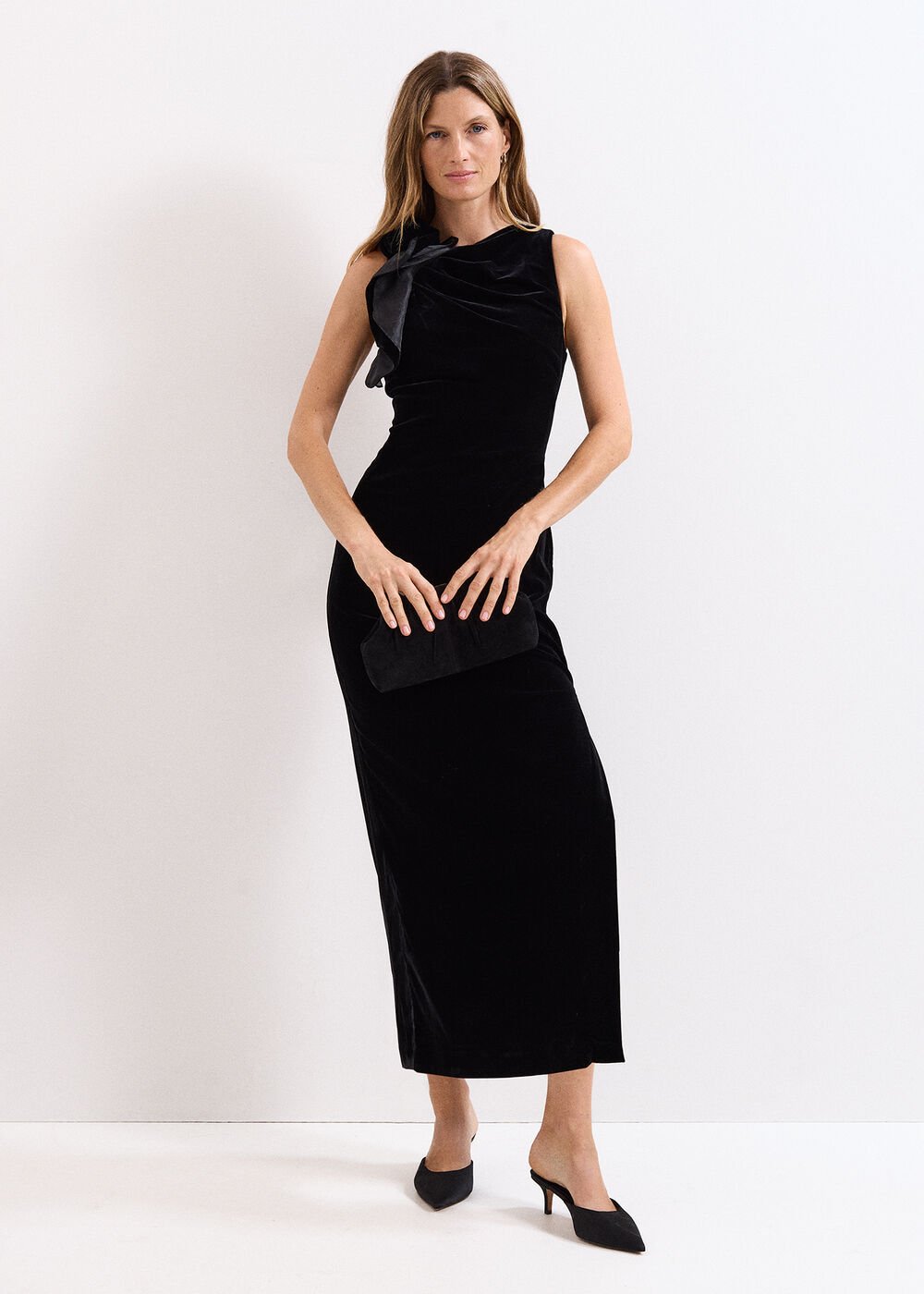 Melony Velvet Dress - Black