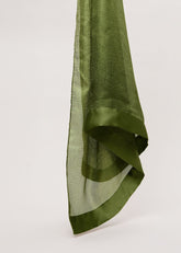 Satin Trim Scarf - Green