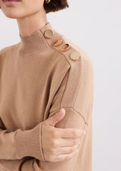 Holly Button Jumper - Brown