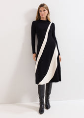 Petite Julie Knit Dress - Black/Ivory
