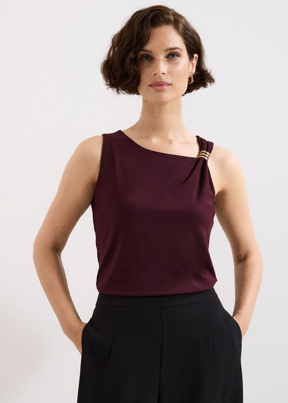 Samie Sleeveless Top - Burgundy