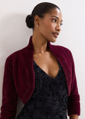 Fay Burgundy Fluffy Bolero - Burgundy