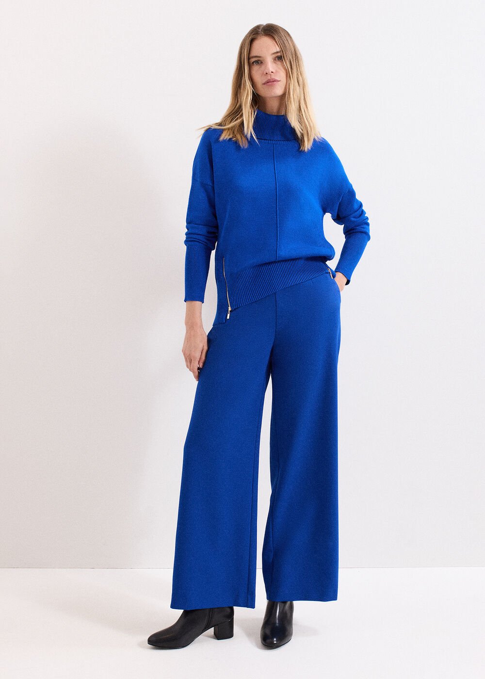 Aubrie Blue Straight Leg Trousers - Cobalt