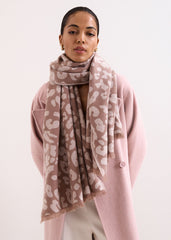 Mocha Leopard Scarf - Brown
