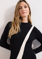 Julie Knit Dress - Black/Ivory
