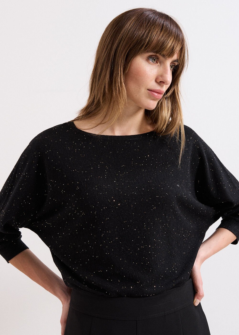 Sequin Cristine Knit - Black