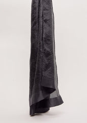 Satin Trim Scarf - Black