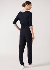 Soft Jersey Tapered Joggers - Navy