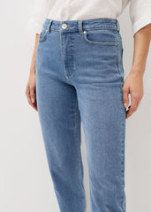 Petra Raw Hem Straight Leg Jean - Blue
