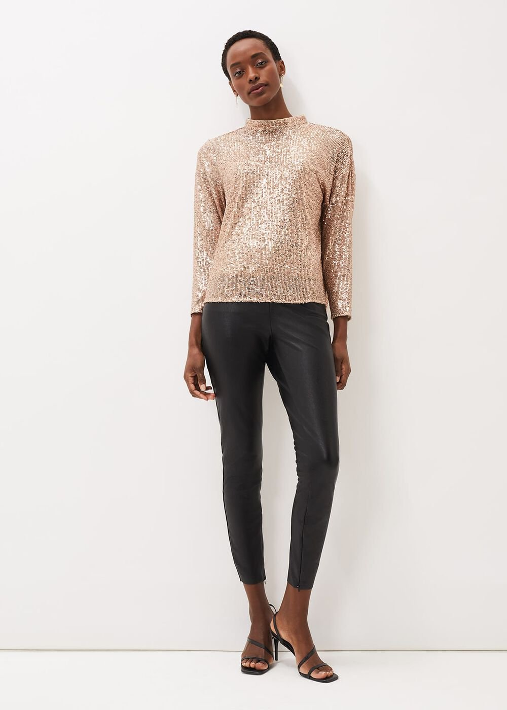Amina Faux Leather Jegging - Black