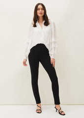 Sabrina Zip Hem Ponte Trousers - Black