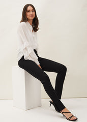 Sabrina Zip Hem Ponte Trousers - Black