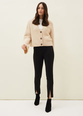 Trixie Split Front Ponte Leggings - Black